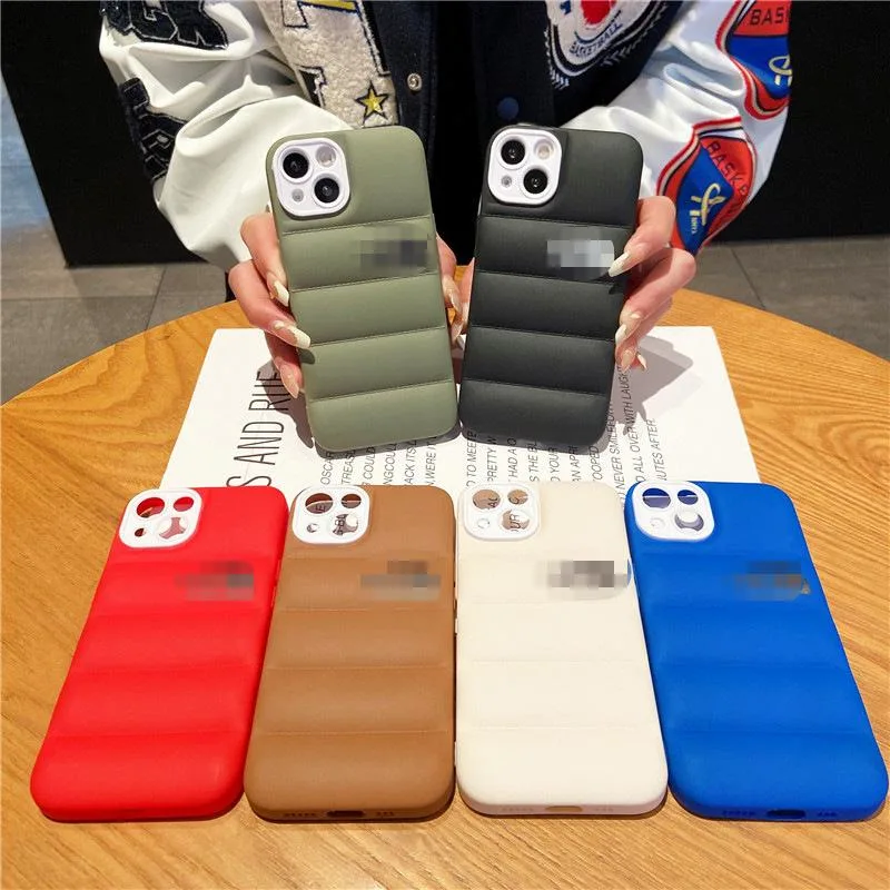 Ins Style North Cell Phone Cover Face Puffer Jacket Phone Case